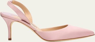 Manolo Blahnik 70mm Carolyne Satin Slingback Pumps