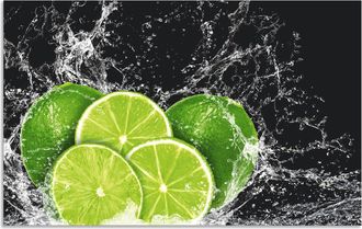 Artland Küchenrückwand »Limone mit Spritzwasser« Alu Spritzschutz mit Klebeband, einfache Montage