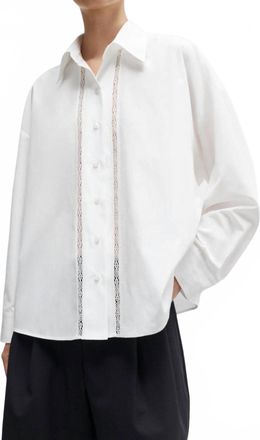 CORDERA Lace Button Down Shirt In White
