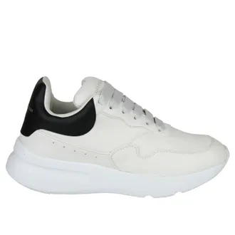 Alexander McQueen Mens Ivory / White / Black Leather Platform Sneakers (40 EU / 6.5 US)