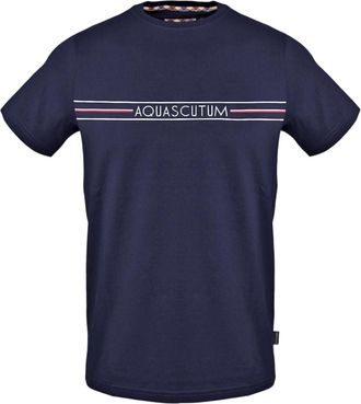 Aquascutum Heren T-shirt met korte mouwen (Marine)