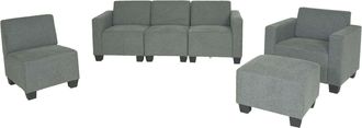 Hhg Sistema Modular Sof&aacute; Sof&aacute; Lyon 3-1-1-1, Tela/textil, Gris