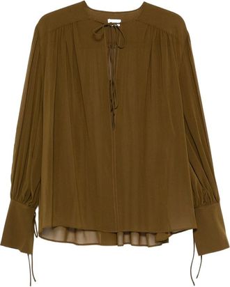 Andamane Tie-neck Gathered Blouse