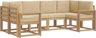 vidaXL Conjunto De Sof&aacute;s De Exterior 6 Uds. Y Beige Vidaxl