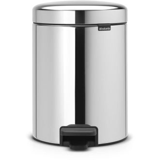Brabantia Pattumiera con Pedale, Argento (Inox Lucido), 5 Litri