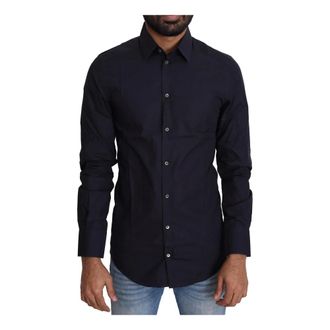 Dolce & Gabbana Heren, Overhemden, Zwart, Maat: XS Katoen