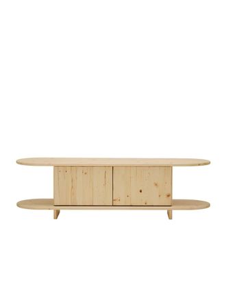 Hannun Muebles de tv de madera de abeto en color beige, 150cm