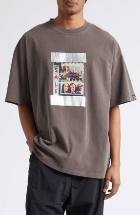Martine Rose Oversize Cotton Graphic T-Shirt in Brown Washed at Nordstrom, Size X-Large