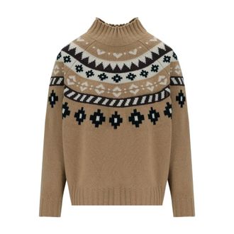 Max Mara Hardy Turtleneck Trui - Dames - Coltruien - Bruin - L - Wol - Truien & Vesten