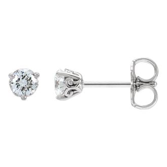 Diamond2Deal 1/3 CT Lab-Grown Diamond Scroll Earrings Clarity SI, Color G-H, 14k Gold