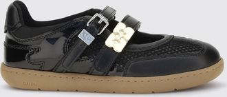 Ganni Ballerine Mary Jane Sue con chiusura a strappo e logo metallico Butterfly