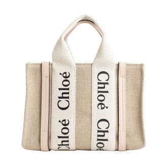 Chlo&eacute; Shopping Bags, female, Beige, ONE SIZE, Mini Woody Tote Bag