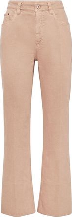 Brunello Cucinelli garment-dyed straight-leg jeans - women - Elastane/Cotton - 36 - Neutrals