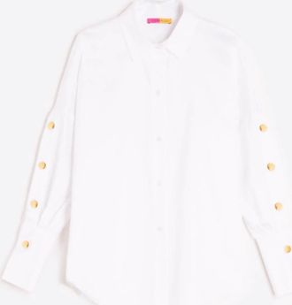 Vilagallo Womens Button-Down Shirt In White