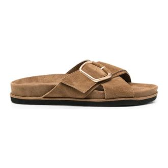 Sergio Moretti Schoenen, Dames, Bruin, 38 EU, Su&egrave;de, Instappers met open neus