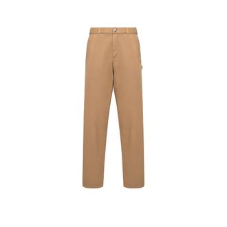 Moncler Moncler Cargo Cotton Blend Gabardine Pants, Men, Beige, Size: 50