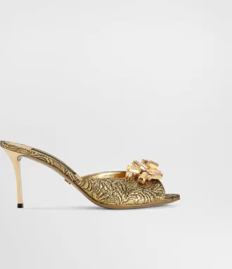 Dolce & Gabbana Ramage Brocade Sandals - Woman Gold 37.5