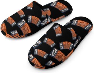 Generic Accordion Mens Cotton Slippers Memory Foam Comfort House Shoes Winter Indoor Slipper for Hotel Casa Spa