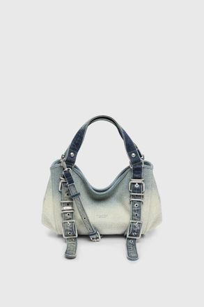 Diesel D-One-Small top-handle bag in crystal solarised denim - Handbags - Woman - Blue