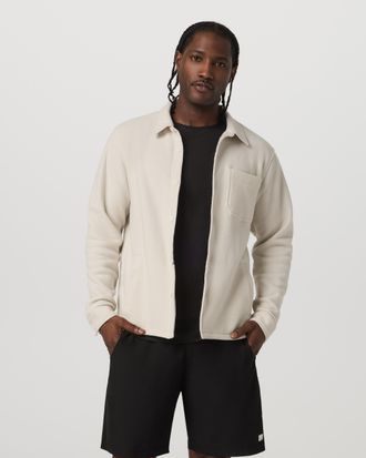 Vuori Clothing Beach Fleece Shirt Jacket | Dark Oregano Heather | Medium