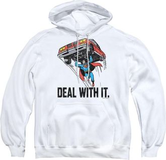 Gildan DC Comics Deal With It Adult Pull Over Hoodie / Hooded Sweatshirt
