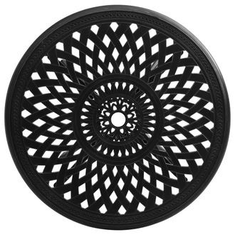 Berkfield Home Garden Table Black 78x78x72 cm Cast Aluminium | Size: 78 x 78 x 72 cm