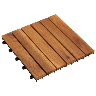vidaXL Tile De Decking 10 Pcs Marr&oacute;n 30 X 30 Cm Madera De Acacia Vidaxl