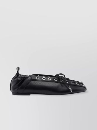 Ganni eyelet detailing ballerina shoes with flat sole