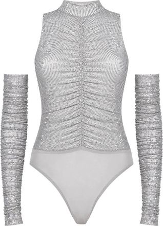 Twentyfourhaitch Arches Body - Dames - Bodies - Grijs - L - Tule - Tops