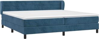 vidaXL Vidaxl - Cama Box Spring Con Colch&oacute;n Terciopelo Azul Oscuro 200x200 Cm
