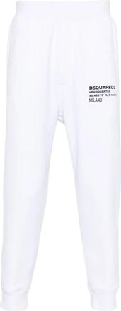 Dsquared2 Stijlvolle Broeken voor Mannen - Heren - Sweatpants - Wit - S - Broeken