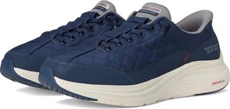 Skechers Contour Foam Cozy Fit Hands Free Slip-In Mens Shoes Navy/Grey : 7.5 D - Medium, Textile