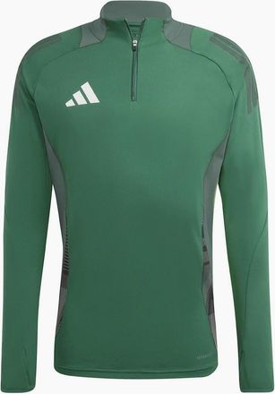 adidas Mens Zip Neck High Collar Long Sleeve Athletic Jersey - Green - Size: 42