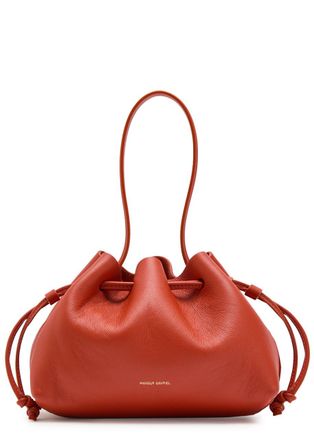 Mansur Gavriel Drawstring Leather Pouch - Red - One Size