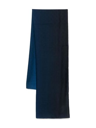 Gucci GG-jacquard scarf - men - Wool/Silk - One Size - Blue