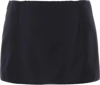 Miu Miu Womens Mini Skirt Navy Recycled Nylon
