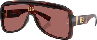 Dolce & Gabbana Pilot Shield Zonnebrillen - unisex - Zonnebrillen - Bruin - ONE Size - Nylon - Accessoires