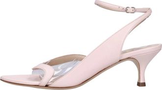 Casadei Leren sandalen met plexiglas - Dames - Sandalen met hakken - Roze - 37 EU - Leer - Schoenen