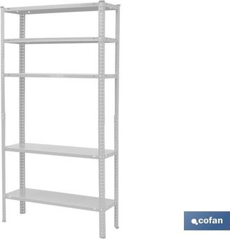 cofan Kit Estant. Metal C/torn. 5 Baldas 180x90x30 Blc, Estanter&iacute;a Met&aacute;lica Color Blanco Con Medidas En 180 Cm De Alto, 90 Cm De Ancho Con 30 Y 40 Cm De Pro