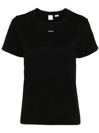 【関税&送料込】Pinko T-shirts and Polos Black PINKO - Black T-shirt with Embroidered Logo – TRYME Shop