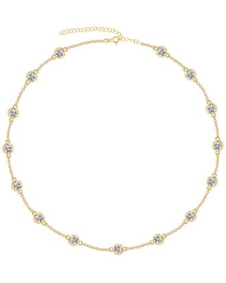 Gabi Rielle 14K Over Silver Cz Strand Necklace