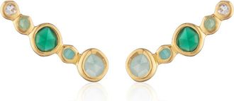 Monica Vinader Gold Siren Tonal Climber Earrings Mix