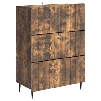 vidaXL Cajonera 66 X 34,5 X 92 Cm Madera De Ingenier&iacute;a Roble Ahumado Vidaxl