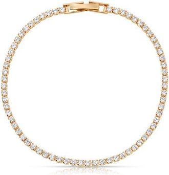 Ettika Minimalist Cubic Zirconia Tennis Bracelet in Gold at Nordstrom