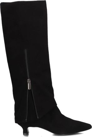 Lina Locchi Zwarte Su&egrave;de Kniehoge Laarzen - Dames - Hoge Laarzen - Zwart - 37 EU - Su&egrave;de - Schoenen