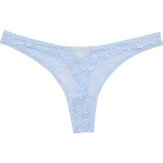 Fleur du Mal Le Stretch Lace Thong in Forget Me Not at Nordstrom, Size X-Small