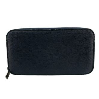 Valextra Navy Leather Long Wallet (Bi-Fold) (Pre-Owned)