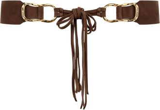 Twinset Belts, unisex, Brown, Size: S Hammered Leather Belt