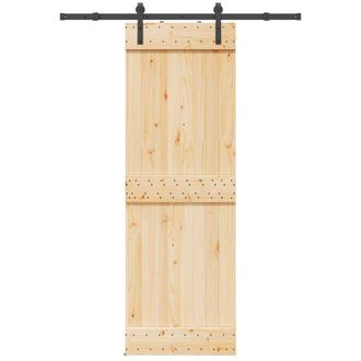 vidaXL Puerta Corredera Con Herrajes Madera Maciza De Pino 70x210 Cm Vidaxl