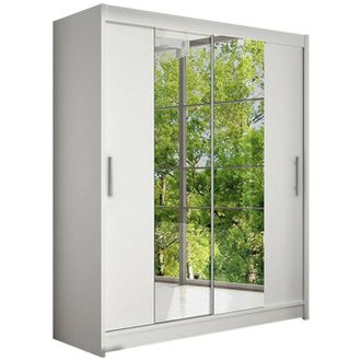 Mirjan24 Armario Closico 132, Blanco, 200x150x58cm, Puertas de armario: Correderas, Número de estantes: 5